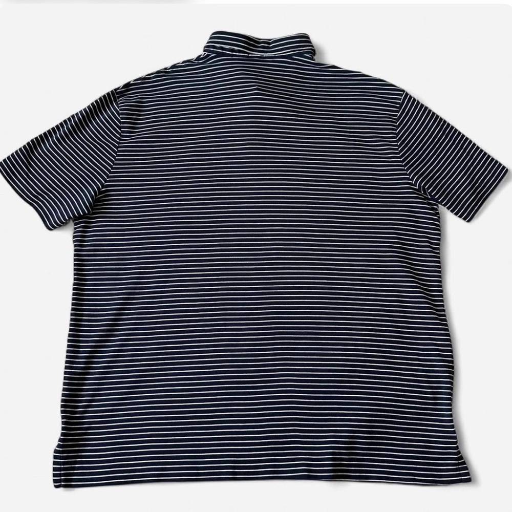 Polo Ralph Lauren Striped Polo Shirt XL Navy White Classic Preppy Minimalist - Picture 4 of 8